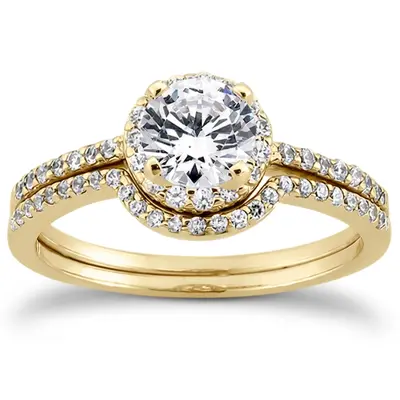 18K white gold 0.12 ct. tw. Diamond Bridal Ring - alternate view 4 thumbnail