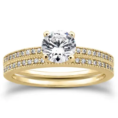 18K white gold 0.11 ct. Diamond Bridal Ring - alternate view 3 thumbnail