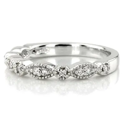 18K white gold 0.13 ct. Diamond Bridal Ring 1 - alternate view 6 thumbnail