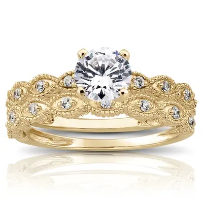 18K white gold 0.08 ct. Diamond Bridal Ring - alternate view 5 thumbnail