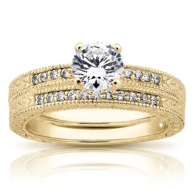 14K white gold 0.08 ct. Diamond Bridal Ring 3 - alternate view 6 thumbnail
