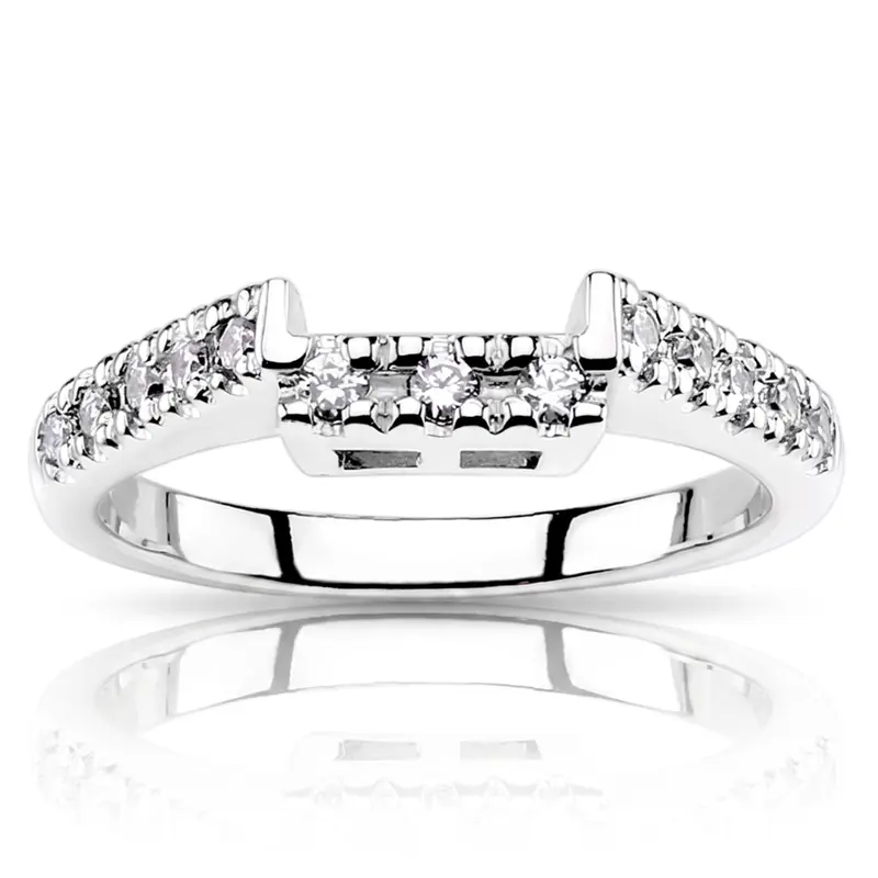 18K white gold Matching Band With 0.15 ct. tw. For Diamond Bridal Ring - alternate view 2