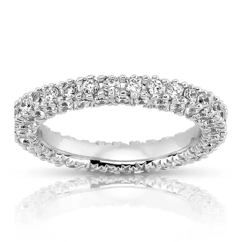 14K white gold 1.00 ct. Diamond Eternity Wedding Band - main view