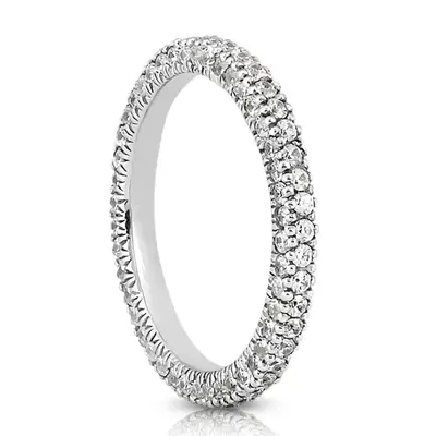 14K white gold 1.00 ct. Diamond Eternity Wedding Band - alternate view 3 thumbnail