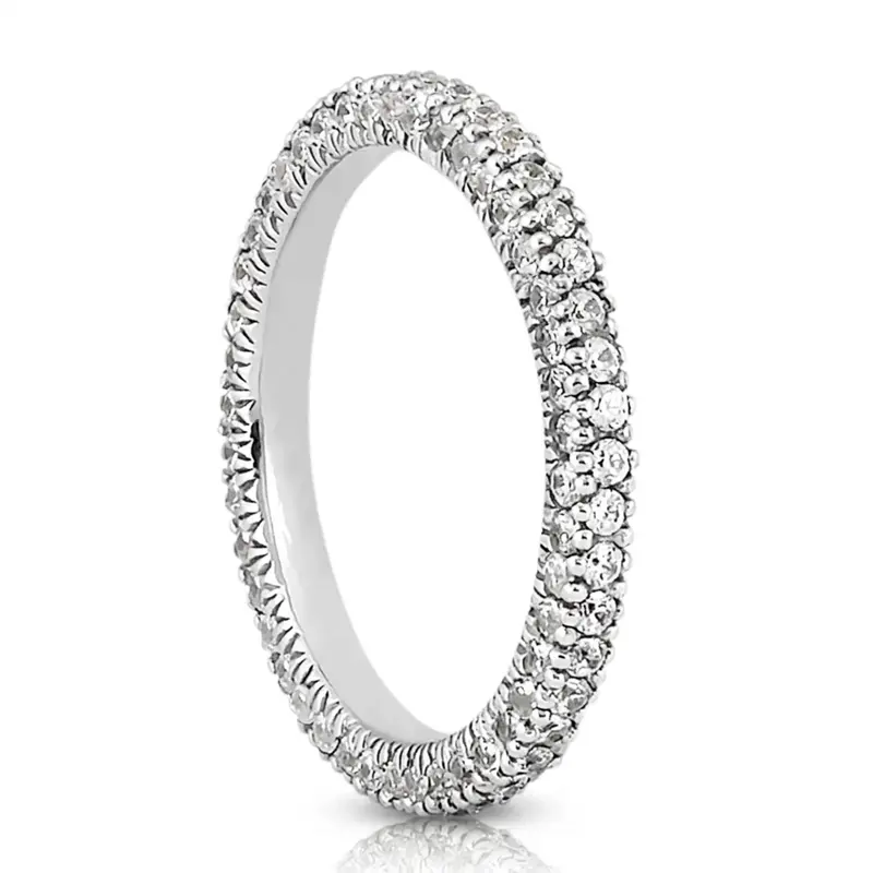 14K white gold 1.00 ct. Diamond Eternity Wedding Band - alternate view 3