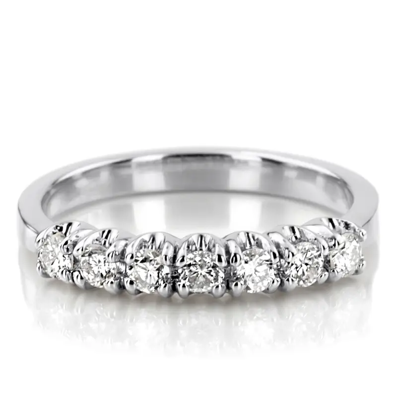 14K white gold Contemporary Round 7-Stone Diamond Ring (1/2 ct. tw.) - alternate view 2