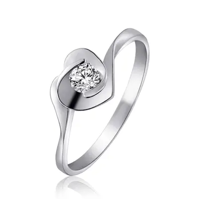 Floral Heart Design Promise Ring (0.25ct. tw.)