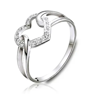 14K white gold Heart Design Fancy Diamond Promise Ring (0.08 ct. tw.) - alternate view 2 thumbnail