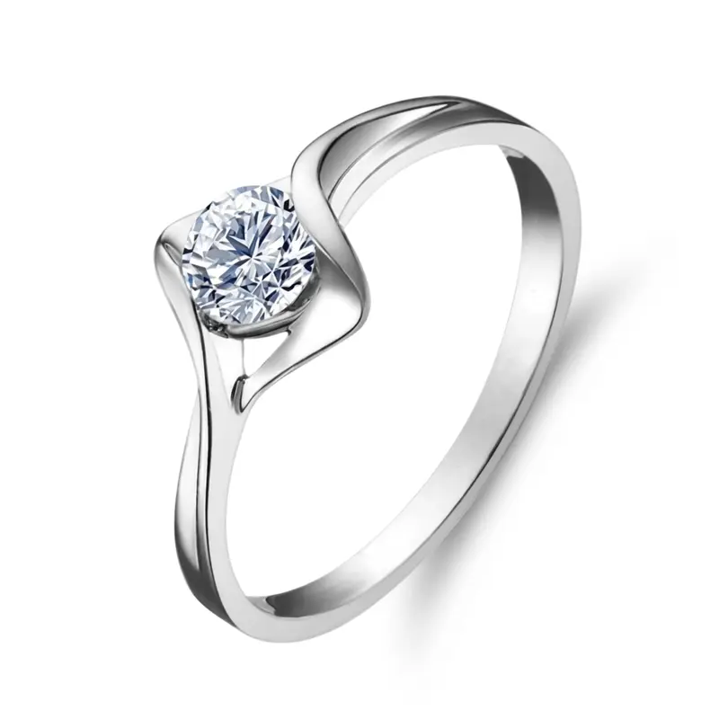 14K white gold Tension Set Elegant Solitaire Promise Ring (0.25 ct. tw.) - alternate view 2