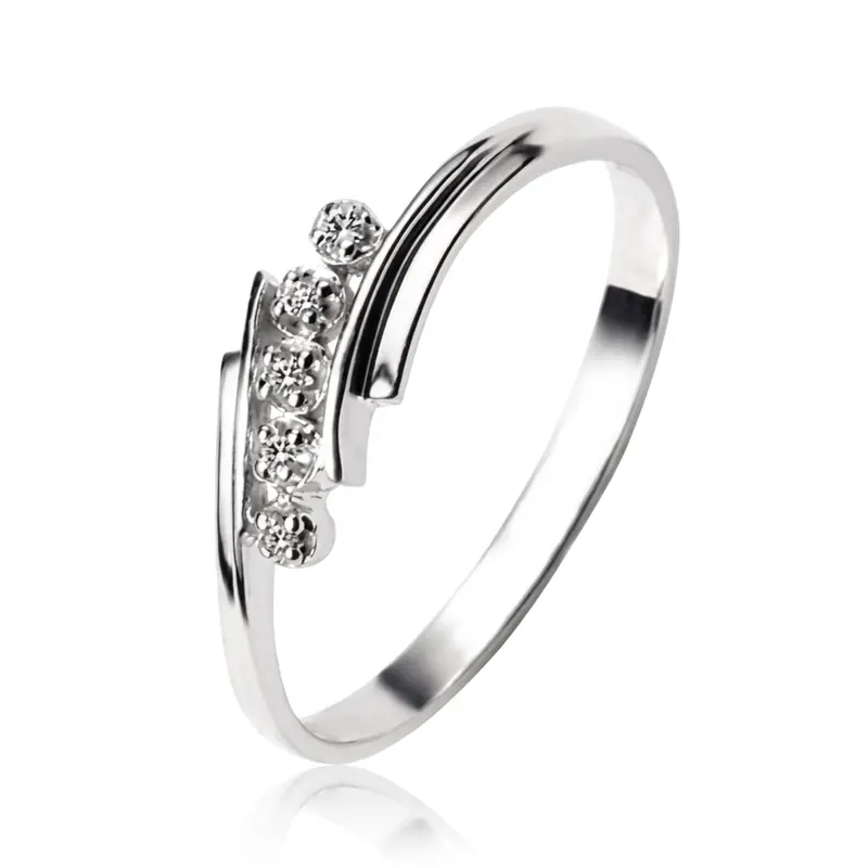 14K white gold By Pass Fancy Shank Diamond Promise Ring (0.04 ct. tw.) - alternate view 2