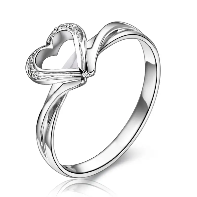 14K white gold Fancy Heart Shaped Diamond Promise Ring (0.06ct. tw.) - main view