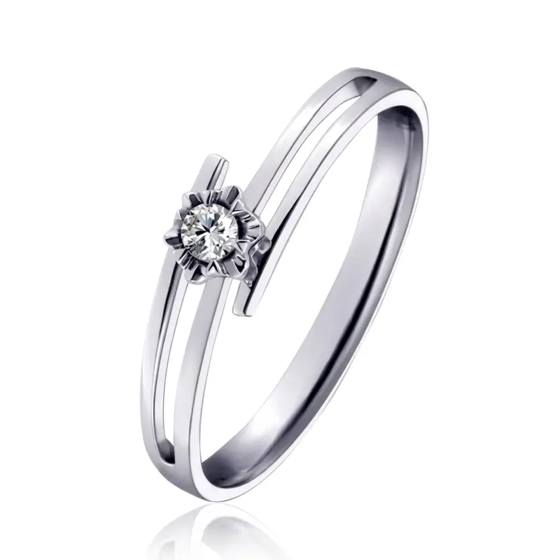 14K white gold Fancy Solitaire Promise Ring (0.04ct. tw) - main view
