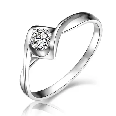 14K white gold Solitaire Promise Ring (0.22ct. tw.) - alternate view 3 thumbnail