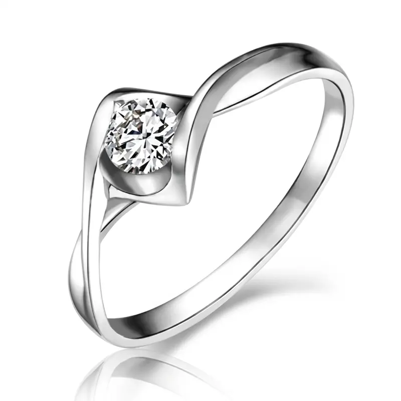 14K white gold Solitaire Promise Ring (0.22ct. tw.) - alternate view 3