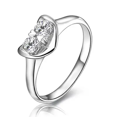 Two Hearts As One Double Center Diamond Promise Ring 1/5 ct. tw. - view 1 of 2