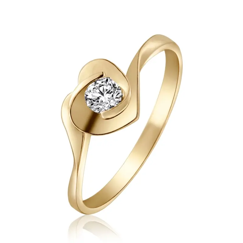 14K white gold Floral Heart Design Promise Ring (0.25ct. tw.) - alternate view 2