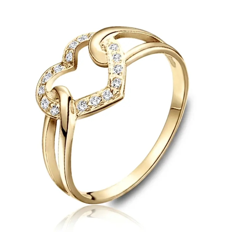 14K white gold Heart Design Fancy Diamond Promise Ring (0.08 ct. tw.) - main view