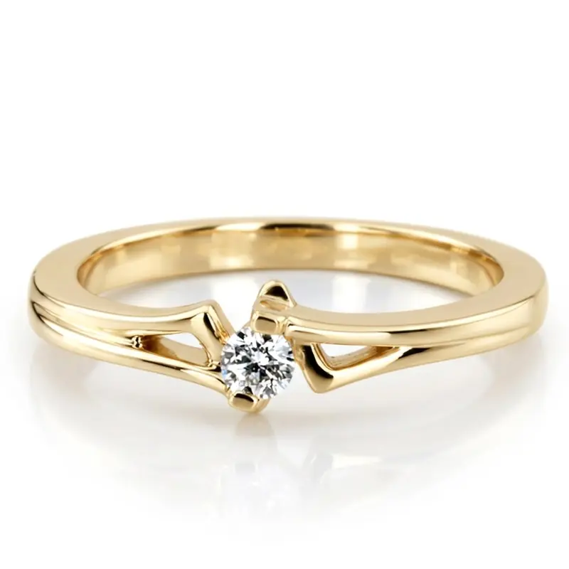 14K white gold Tension Set Elegant Solitaire Promise Ring (0.08ct. tw.) - main view