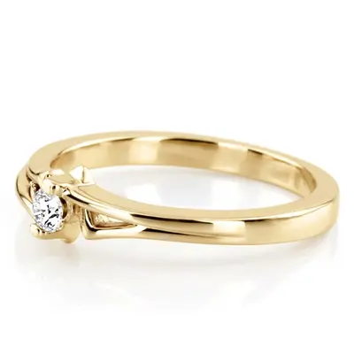 14K white gold Tension Set Elegant Solitaire Promise Ring (0.08ct. tw.) - alternate view 6 thumbnail