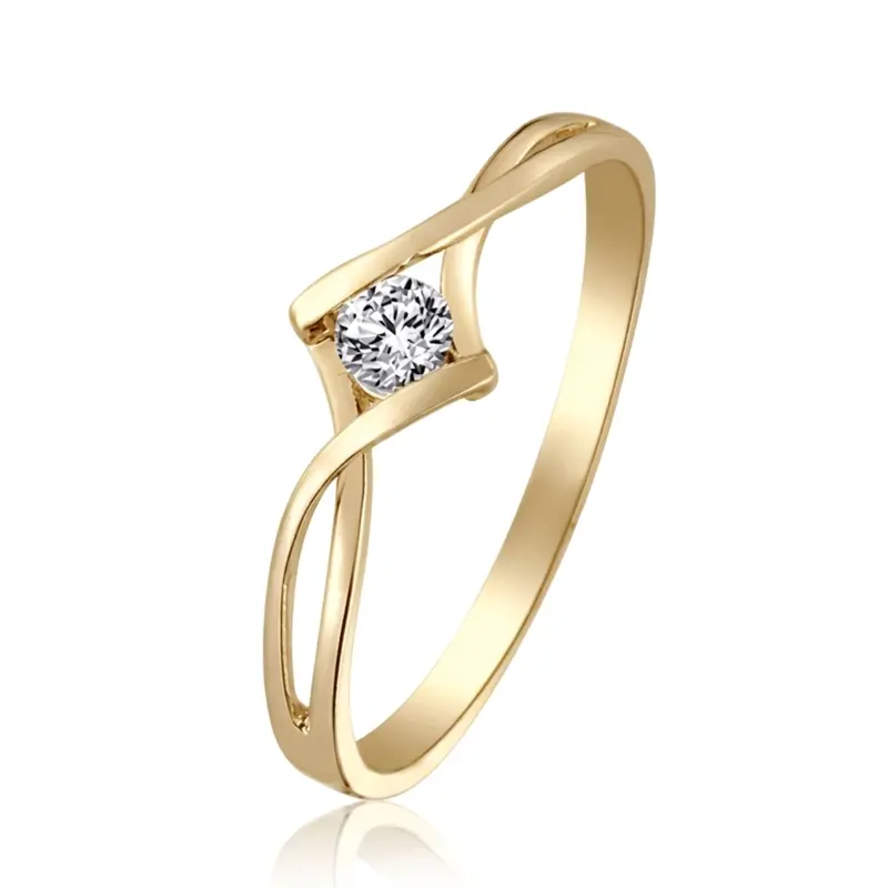 14K white gold Tension Set Elegant Solitaire Promise Ring (0.15ct. tw.) - alternate view 2