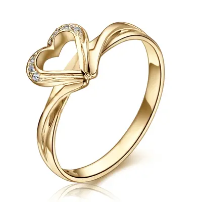 Fancy Heart Shaped Diamond Promise Ring (0.06ct. tw.) alternate view