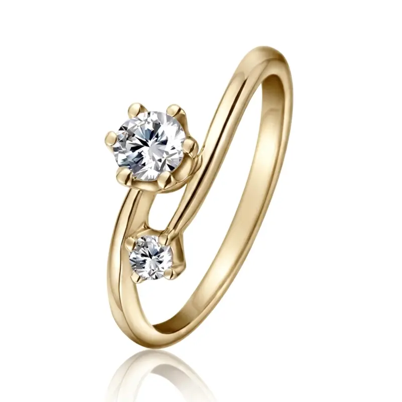 14K white gold Prong Set By Pass Promise Ring( 0.25ct. tw.) - alternate view 2