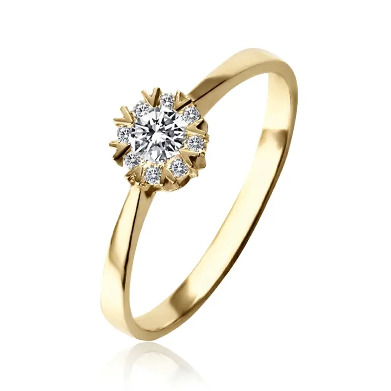 14K white gold Cluster Center Promise Ring (0.18ct. tw.) - alternate view 2