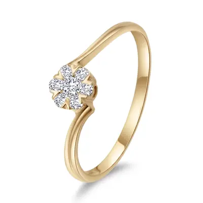 Clustered Center By Pass Shank Diamond Promise Ring (0.18ct. tw.) alternate view