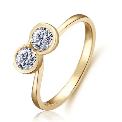 Two Stone Bezel Set Promise Ring (0.28ct. tw.) alternate view