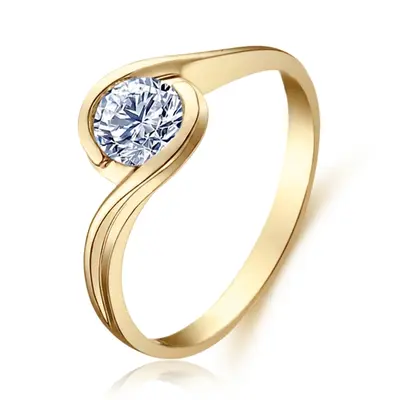 1/2 Carat Elegant Design Bypass Shank Solitaire Ring - view 2 of 2