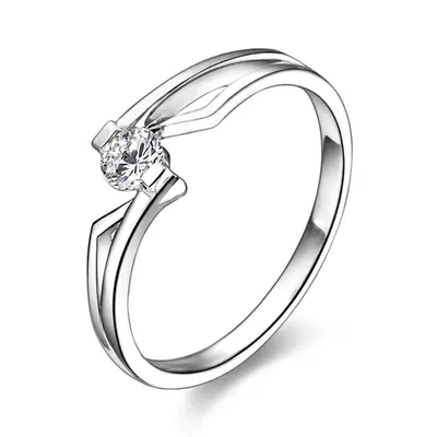 14K white gold Tension Set Elegant Solitaire Promise Ring (0.08ct. tw.) - alternate view 3 thumbnail