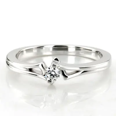 Tension Set Elegant Solitaire Promise Ring (0.08ct. tw.) alternate view