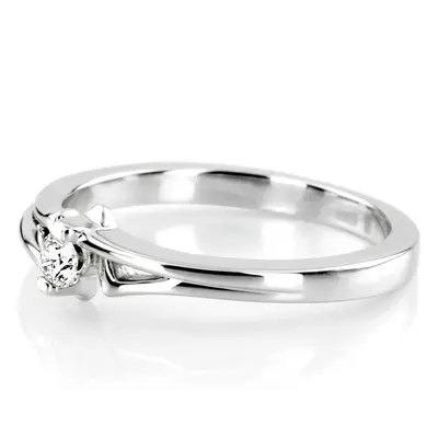 14K white gold Tension Set Elegant Solitaire Promise Ring (0.08ct. tw.) - alternate view 5 thumbnail