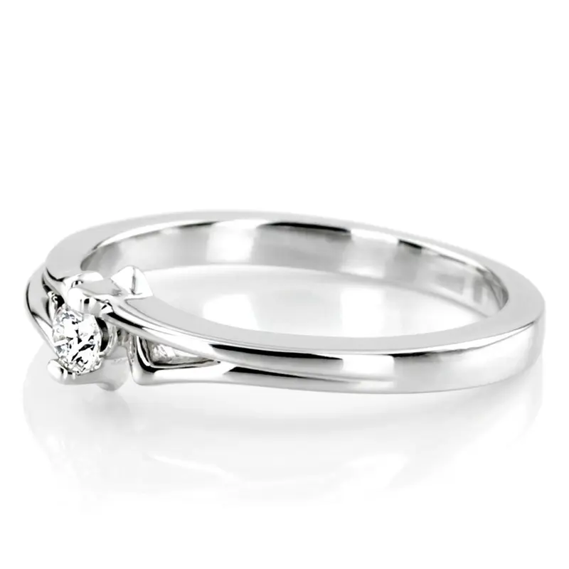 14K white gold Tension Set Elegant Solitaire Promise Ring (0.08ct. tw.) - alternate view 5