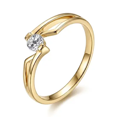 14K white gold Tension Set Elegant Solitaire Promise Ring (0.08ct. tw.) - alternate view 4 thumbnail