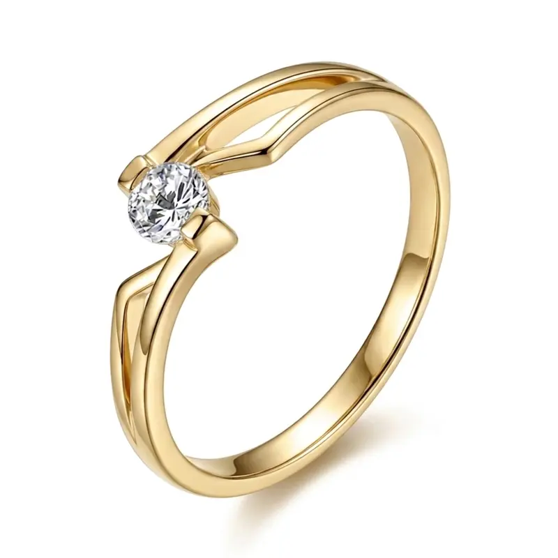 14K white gold Tension Set Elegant Solitaire Promise Ring (0.08ct. tw.) - alternate view 4