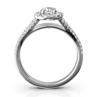 14K white gold Split Shank Halo Diamond Engagement Ring (1/2 ct. tw.) - alternate view 8 thumbnail