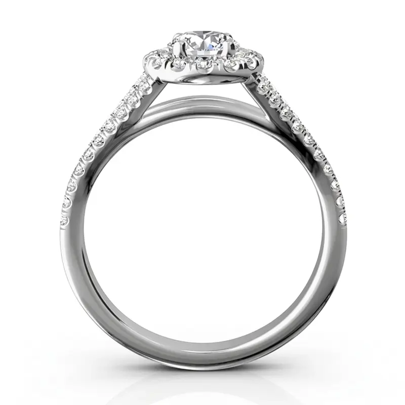 14K white gold Split Shank Halo Diamond Engagement Ring (1/2 ct. tw.) - alternate view 8