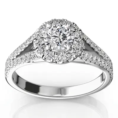 Split Shank Halo Diamond Engagement Ring (1/2 ct. tw.)