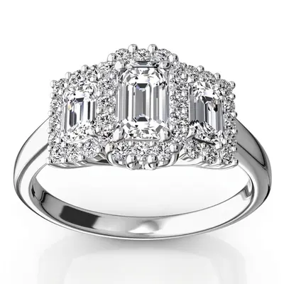 Past Present Future Halo Diamond Engagement Ring (1.10 ct. tw.)