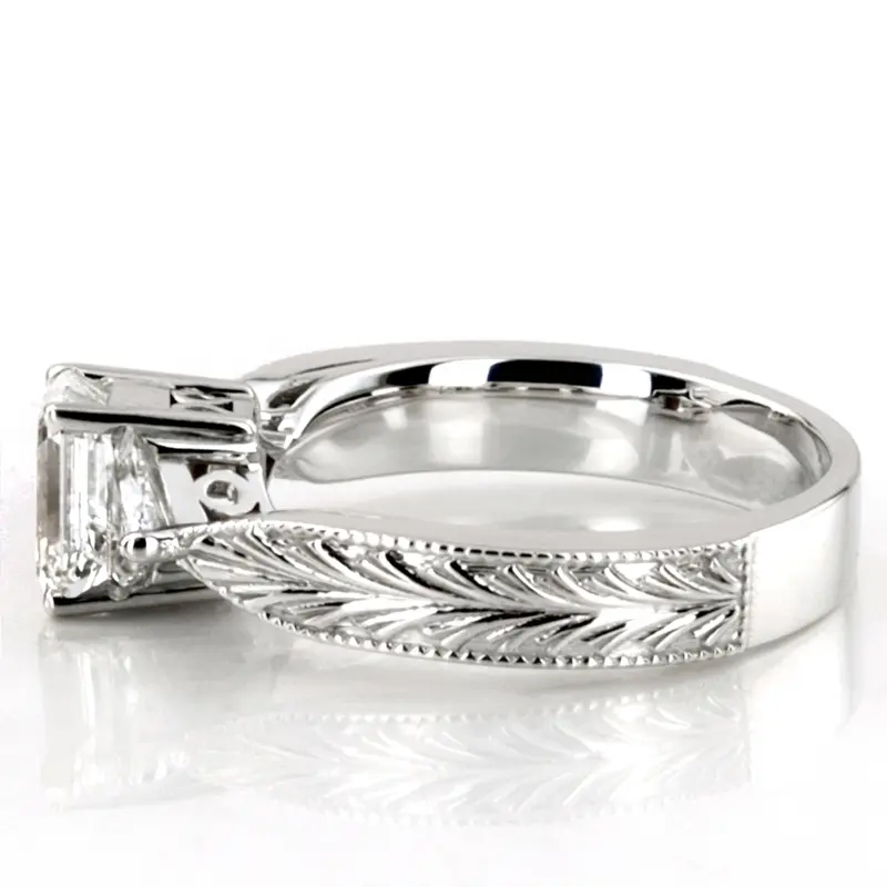 14K white gold Antique Design Three Stone Diamond Engagement Ring (1/2 ct. tw.) - alternate view 8