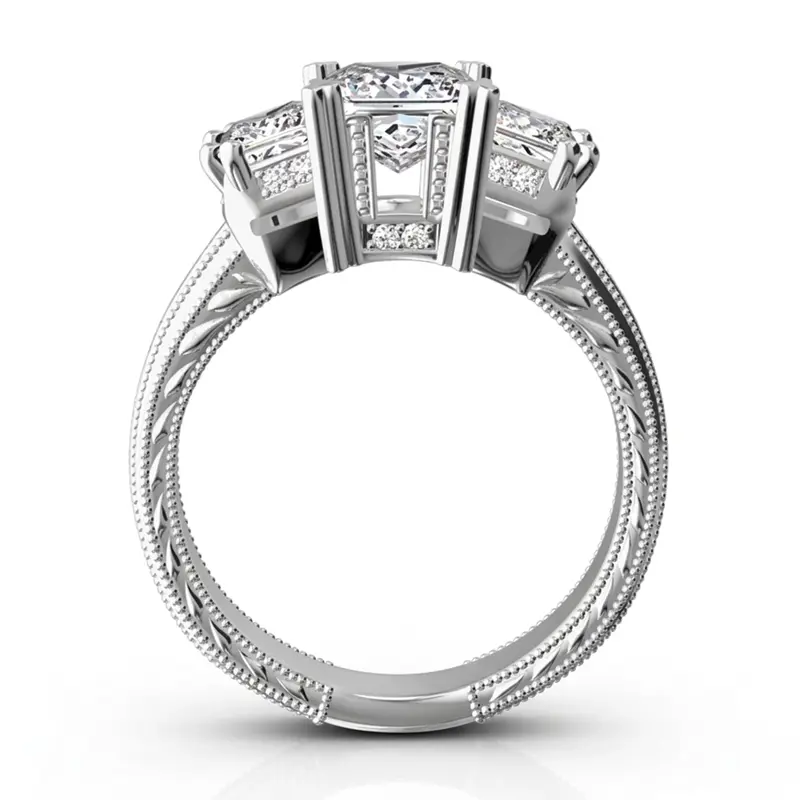 14K white gold Antique Affection Engraved Diamond Engagement Ring (3/4+ ct. tw.) - alternate view 15