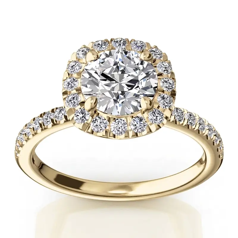 14K white gold Hand Forged Micro Pave Set Diamond Engagement Ring (1/2 ct. tw.) - alternate view 5