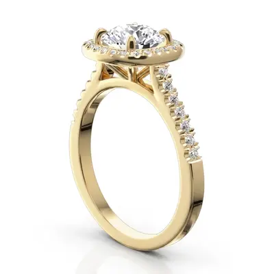 14K white gold Hand Forged Cushion Halo Engagement Ring (1/3 ct. tw.) - alternate view 9 thumbnail