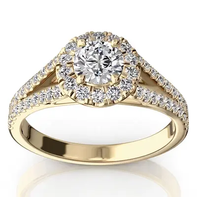 Split Shank Halo Diamond Engagement Ring (1/2 ct. tw.) alternate view