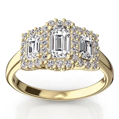 Past Present Future Halo Diamond Engagement Ring (1.10 ct. tw.) alternate view