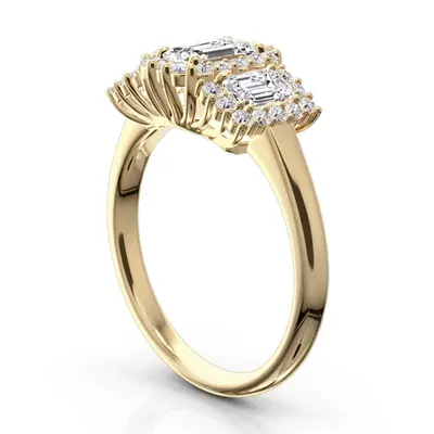 14K white gold Past Present Future Halo Diamond Engagement Ring (1.10 ct. tw.) - alternate view 4 thumbnail
