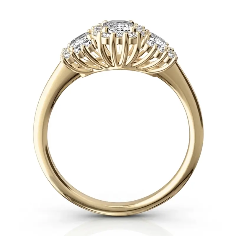 14K white gold Past Present Future Halo Diamond Engagement Ring (1.10 ct. tw.) - alternate view 6
