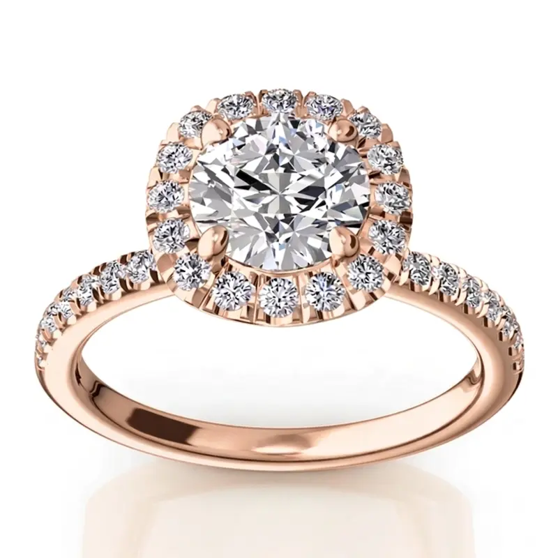 14K white gold Hand Forged Micro Pave Set Diamond Engagement Ring (1/2 ct. tw.) - alternate view 6