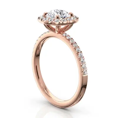 Hand Forged Micro Pave Set Diamond Engagement Ring (1/2 ct. tw.) - view 2 of 6
